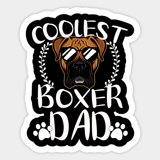Glasses Coolest Boxer Dog Dad Sticker by mlleradrian